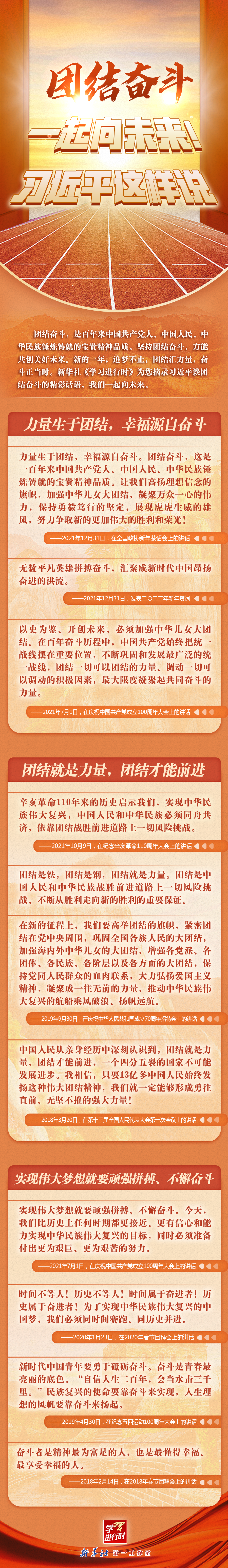 學(xué)習(xí)進行時丨團結(jié)奮斗，一起向未來！習(xí)近平這樣說