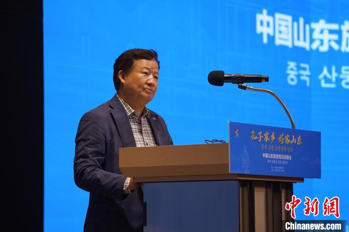 韓國一般旅游業(yè)協(xié)會副會長白承弻致辭?！⑿?攝