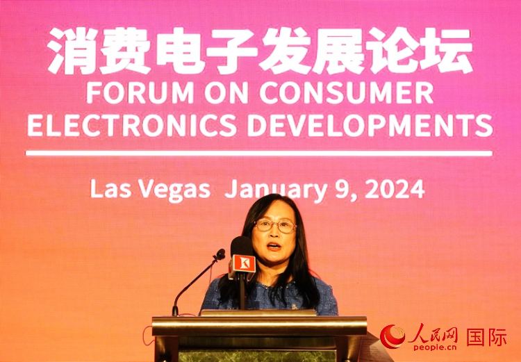 中國機電產品進出口商會副會長劉春致辭。人民網記者 鄧圩攝