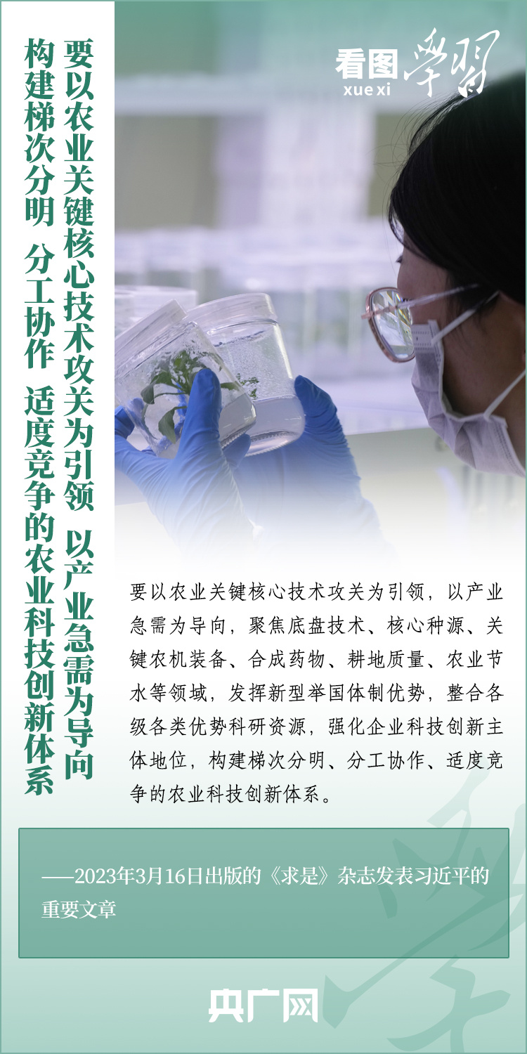 看圖學(xué)習(xí)丨推廣良田、良種、良法、良機(jī) 給農(nóng)業(yè)現(xiàn)代化插上科技的翅膀