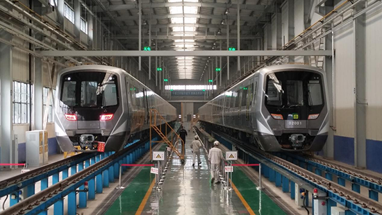 石家莊地鐵二號線列車。 中車齊車集團(tuán)石家莊公司供圖