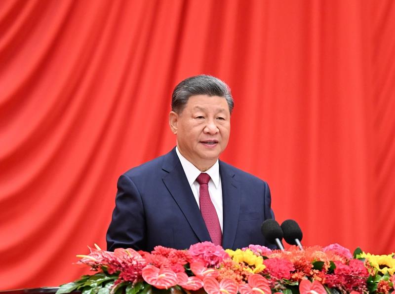 △2024年9月30日，慶祝中華人民共和國成立75周年招待會在北京人民大會堂隆重舉行。習(xí)近平總書記出席招待會并發(fā)表重要講話。
