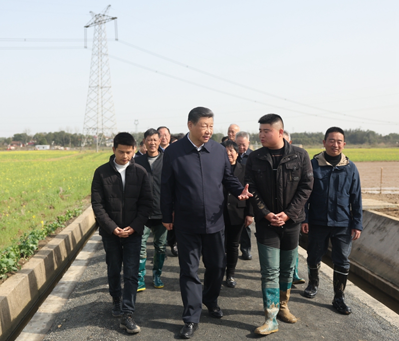 2024年3月19日，習(xí)近平總書記在湖南常德港中坪村考察。