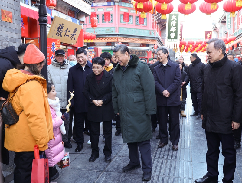 2024年2月1日，習(xí)近平總書記在天津古文化街考察。