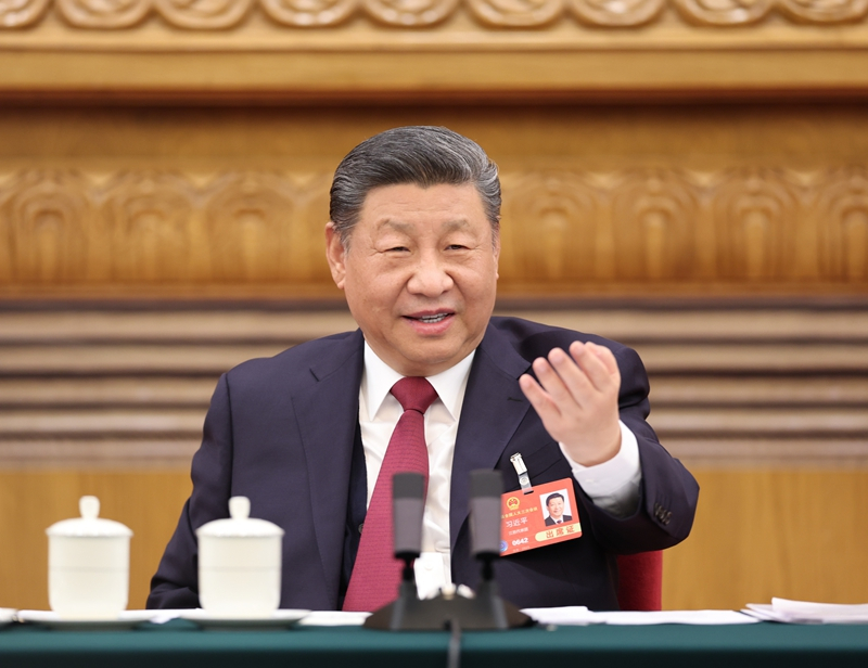 2025年3月5日下午，習近平總書記參加他所在的十四屆全國人大三次會議江蘇代表團審議。