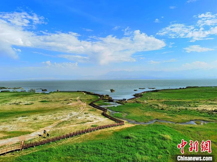 圖為航拍都蘭湖國(guó)家濕地公園?！∑钤鲚?攝