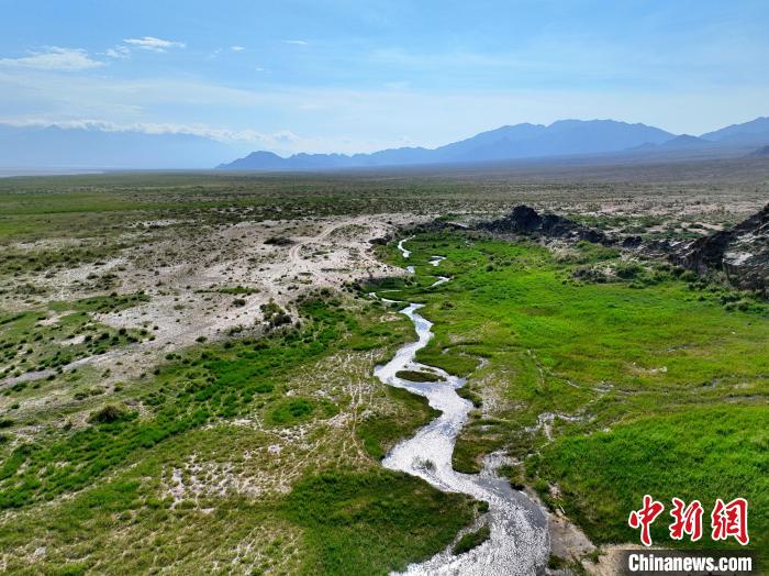 圖為航拍都蘭湖國家濕地公園綠意盎然?！∑钤鲚?攝