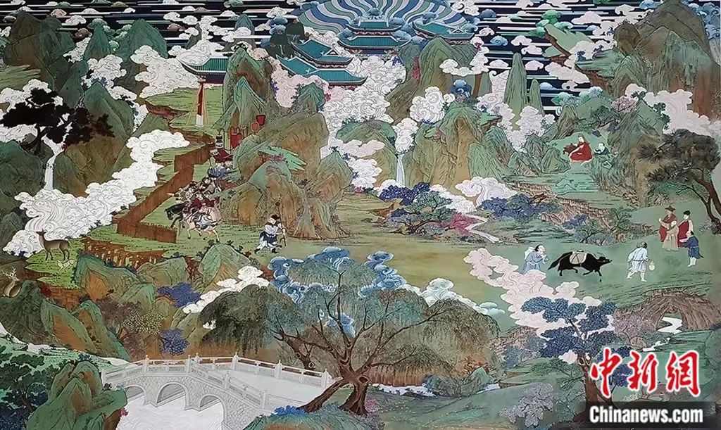 臨摹、補(bǔ)繪的青海瞿曇寺壁畫。受訪者 供圖