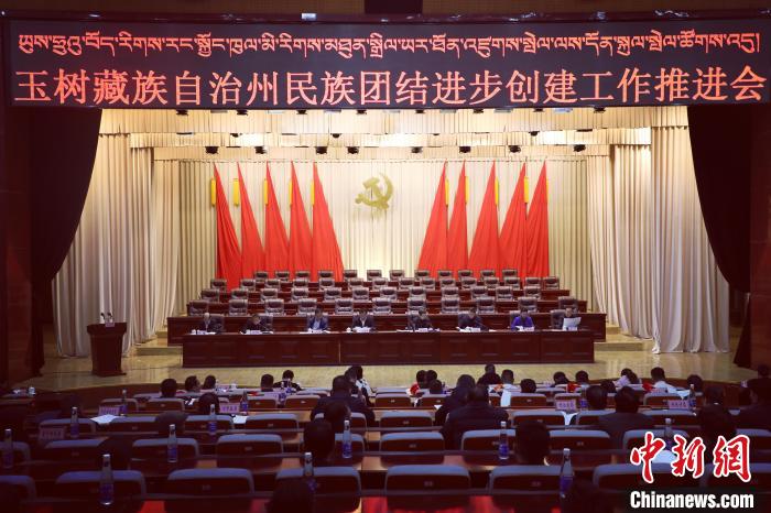 圖為玉樹(shù)州民族團(tuán)結(jié)進(jìn)步創(chuàng)建工作推進(jìn)會(huì)現(xiàn)場(chǎng)?！『F龍 攝