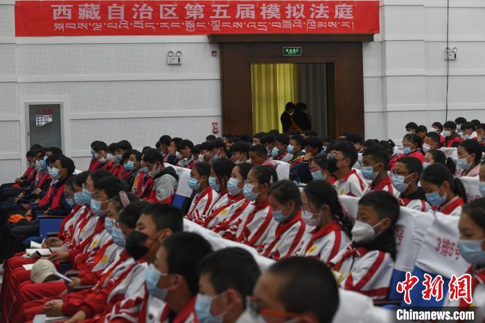圖為西藏自治區(qū)第五屆模擬法庭現(xiàn)場。　貢嘎來松 攝